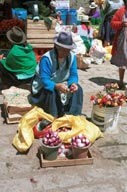 Woman peeling onions at Cuenca