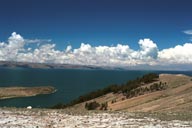 Panoramaic view of Lake Titicaca, Bolivia