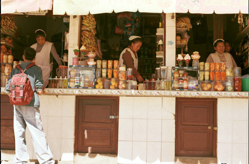 Drinks stall at Oruro market