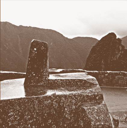 The Intihuatana at Machu Picchu Peru