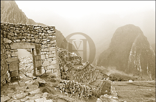 Machu Picchu and Huayna Picchu, B&W